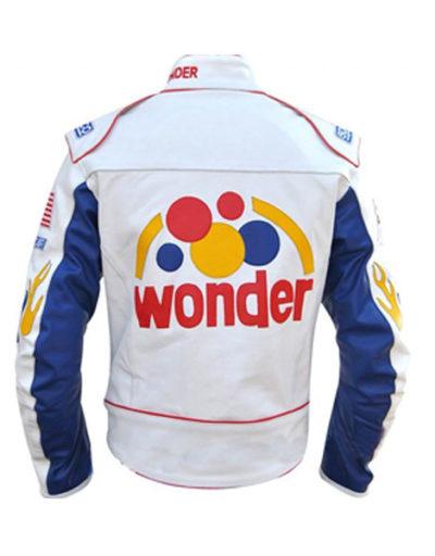 Racing White Leather Jacket