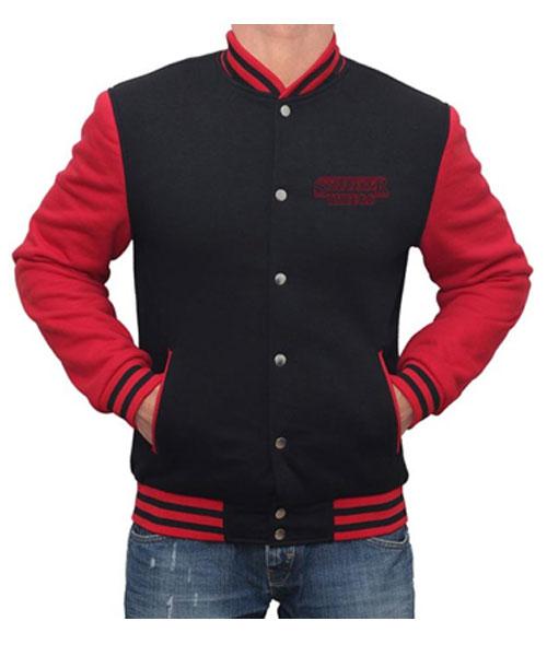 Stranger Things Red and Black Letterman Jacket