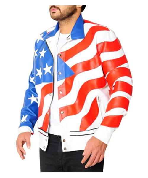 Vanilla Ice American Flag Leather Jacket