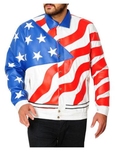 Vanilla Ice American Flag Leather Jacket