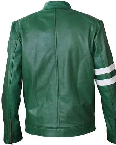 10 Logo Green Leather Jacket