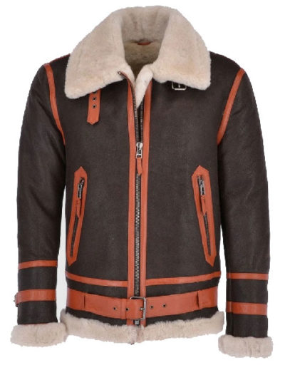 B3 Sheepskin Brown Brown Orange Flying Jacket