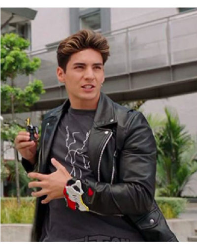 Chance Perez Power Rangers Dino Fury Black Leather Jacket