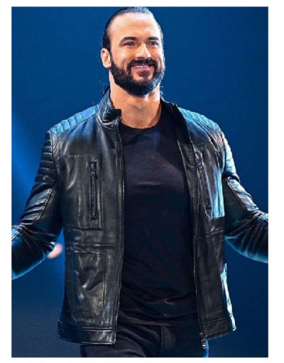 Drew Mcintyre WWE Black Leather Jacket