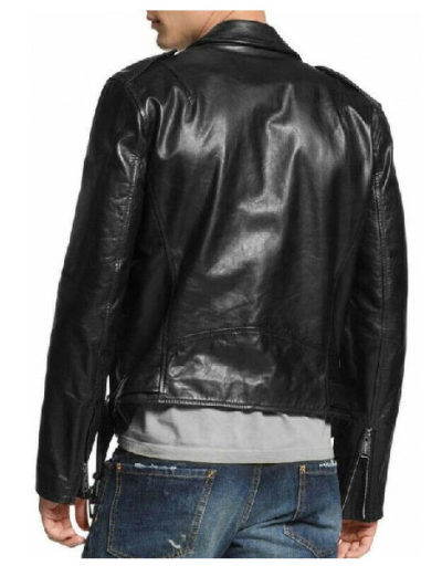 Biker Solid Moto Leather Jacket
