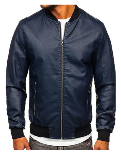 HIT 2020 Hugo Ibarra Toledo Navy Blue Leather Jacket