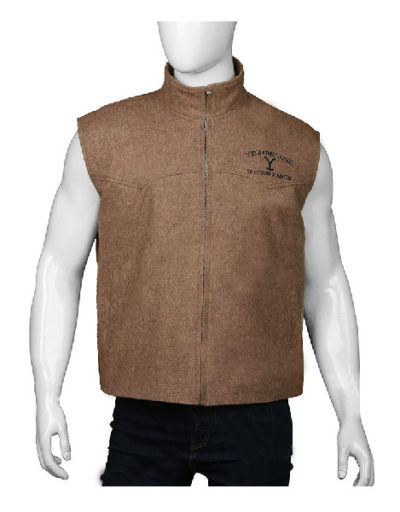 Yellowstone John Dutton Cole Hauser Kevin Costner Wool Tan Brown Vest
