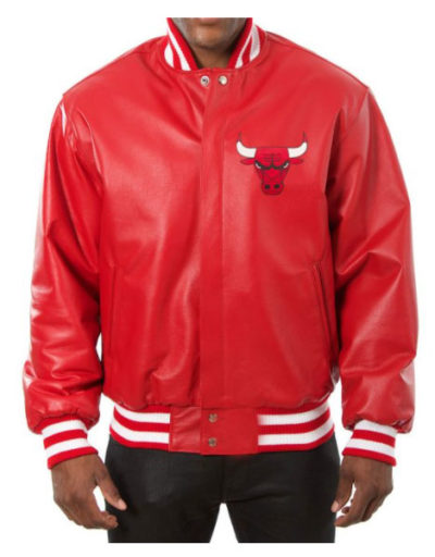 Baseball Chicago Red Bull Bomber Leather Jacket