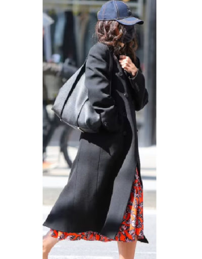 Katie Holmes Black Wool Coat