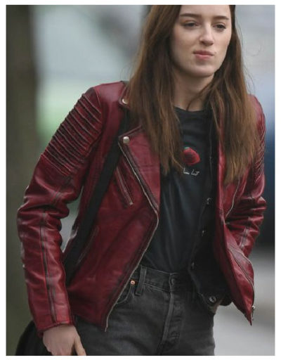 Phoebe Dynevor Bank Of Dave Leather Jacket