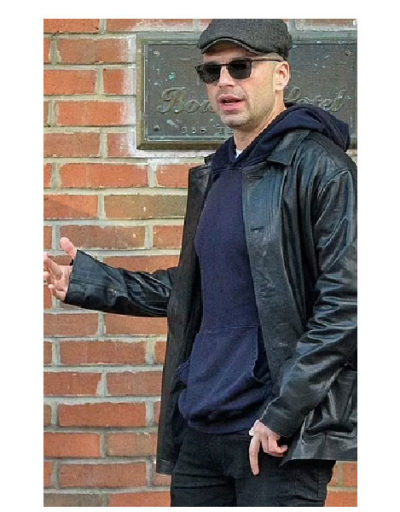 Sebastian Stan Rocks Black leather Jacket