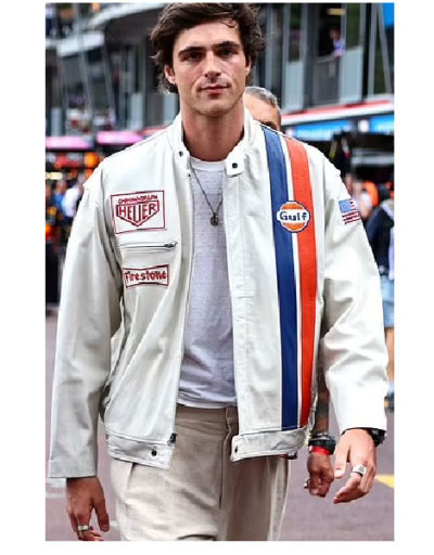 Jacob Elordi Monaco Grand Prix F1 Teams Pitlane Leather Jacket