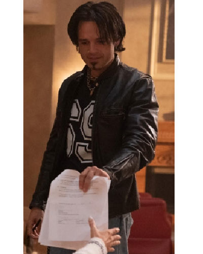 Pam & Tommy Sebastian Stan 2022 Leather Jacket