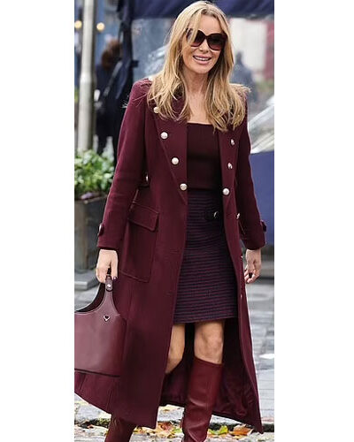 Amanda Holden Heart FM Burgundy Coat