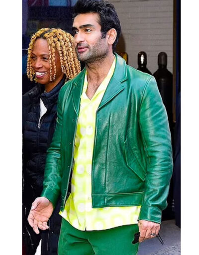 Kumail Nanjiani Meeting his idol Robin Williams Green Leather Jacket