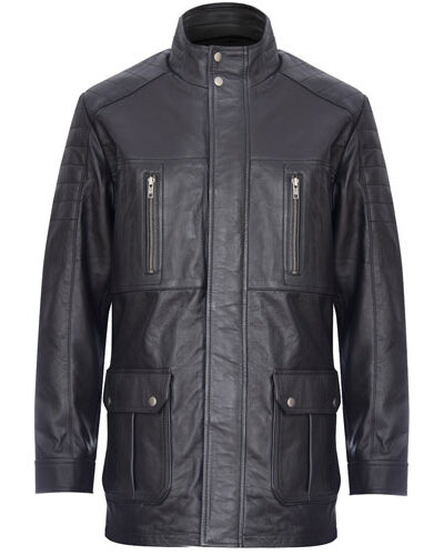 Classic Multi-Pocket Reefer Overcoat Quilted Safari Jacket