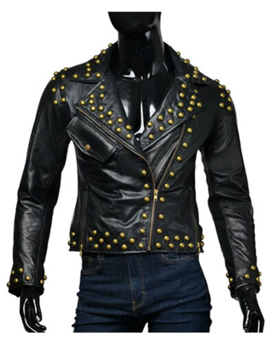Adam Lambert Black Studded Leather Jacket
