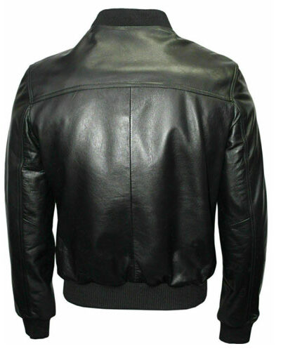 Retro Bomber Black Cool Classic Soft Spanish Nappa Leather Jacket