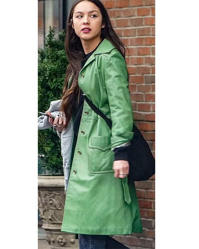 Olivia Rodrigo Spring in New York City Leather Trench Coat