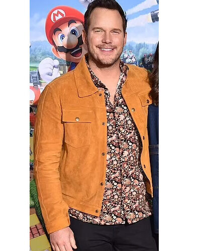 Super Mario Chris Pratt Suede Leather Jacket