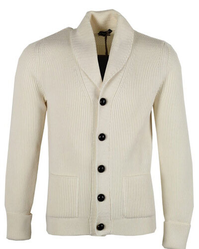 Daniel Craig Ivory Shawl Collar Cardigan Sweater