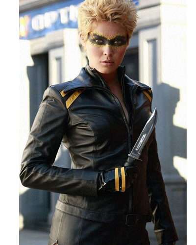 Alaina Huffman Smallville Black Leather Jacket