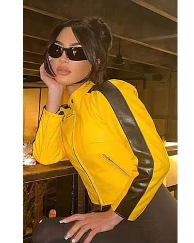 Kim Kardashian Kill Bill Bar Leather Jacket