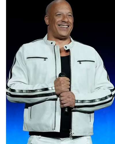 Fast X Premiere Vin Diesel Promotes 2023 Leather Jacket