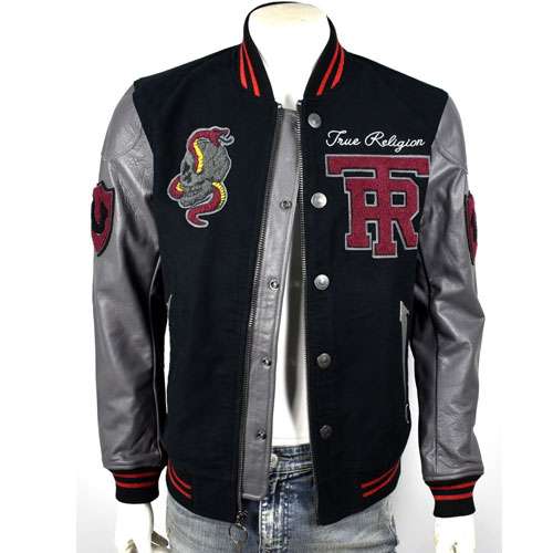 True Religion Collegiate Logo Patch Varsity Jacket