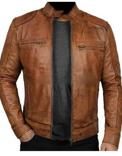 Cafe Racer Vintage Distressed Leather Jacket