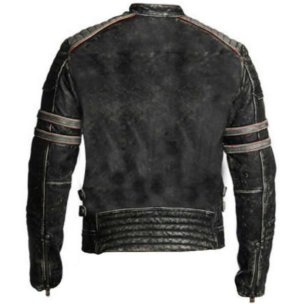 Vintage Cafe Racer Motorcycle Retro Distressed Leather Jacket