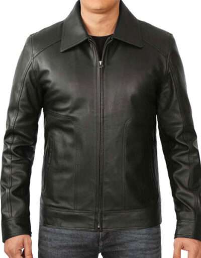 Black Harrington Vintage Leather Jacket