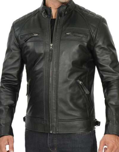 Classic Cafe Racer Leather Jacket