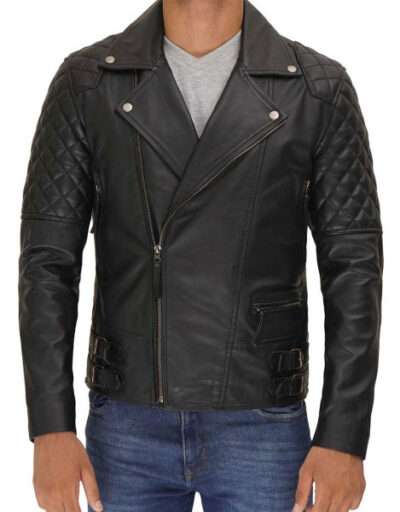 Quilted Black Leather Jacket