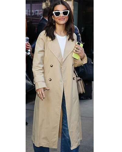 Rachel Zegler Cotton Trench Coat
