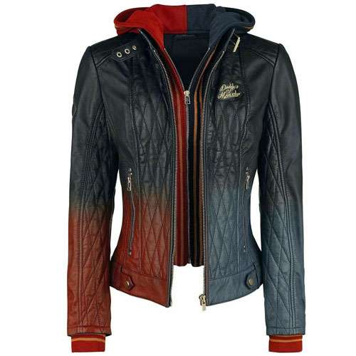 Harley Quinn Daddy's Lil Monster Leather Jacket Hoodie