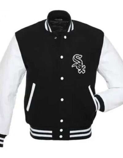 Letterman Chicago White Sox Black and White Varsity Jacket