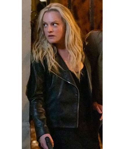 Elisabeth Moss The Veil S01 2024 Black Leather Jacket