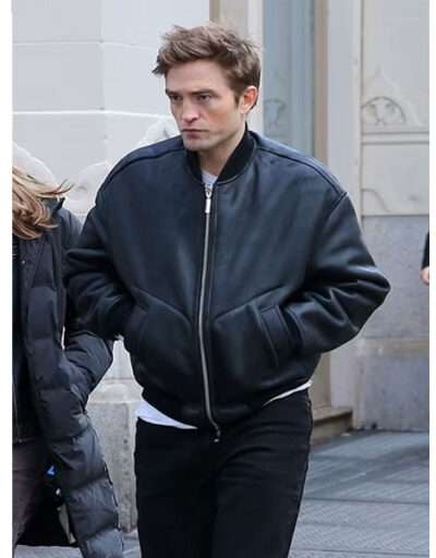 Robert Pattinson Dior Commercial bomber Leather Jacket