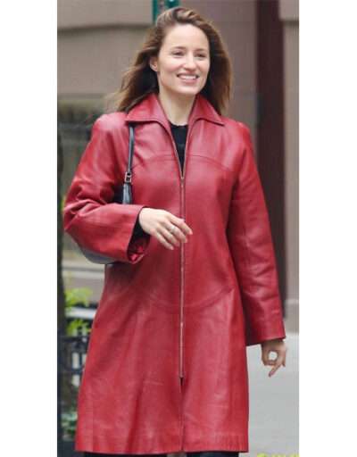 Dianna Agron women's Maroon Leather Jacket