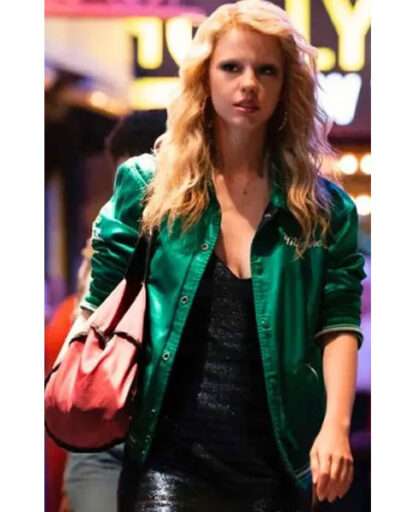 Mia Goth MaXXXine Women's Green Satin Jacket