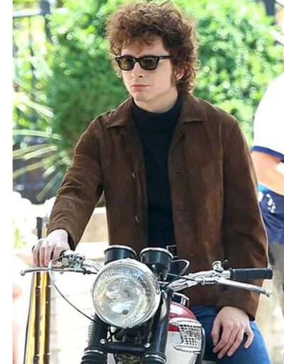 Timothee Chalamet Men's Brown Suede Leather Jacket