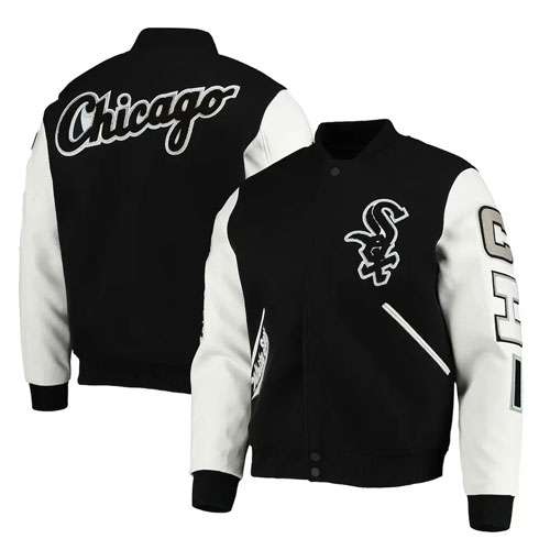 Chicago White Sox Black and White Varsity Jacket