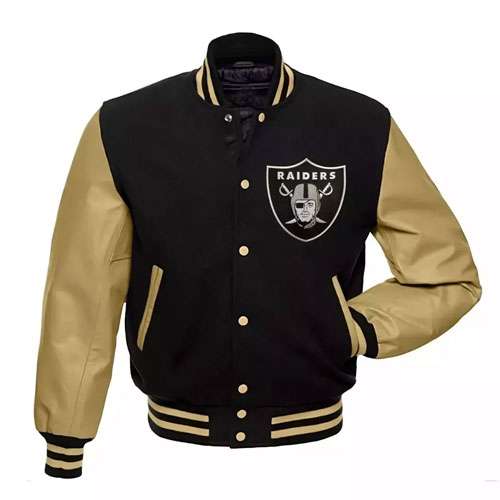 Lettermen Oakland Las Vegas Raiders Wool Leather Sleeves Jacket