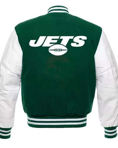 NY Jets New York Wool Leather Sleeves Jacket