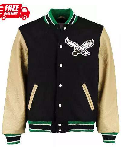 Kevin Hart Philadelphia Eagles Wool & Leather Bomber Varsity Jacket