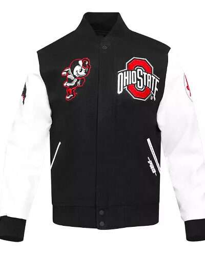 Letterman Ohio State Black and White Varsity Jacket