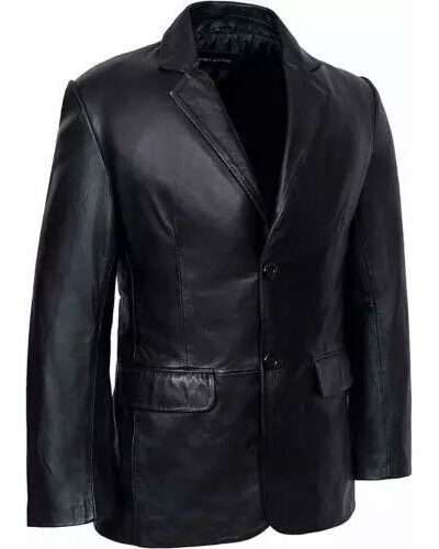 Black Blazer Soft Lambskin Genuine Leather Coat