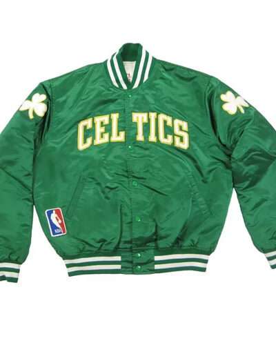 Boston Celtics NBA Bomber Basketball Vintage Satin Varsity Jacket