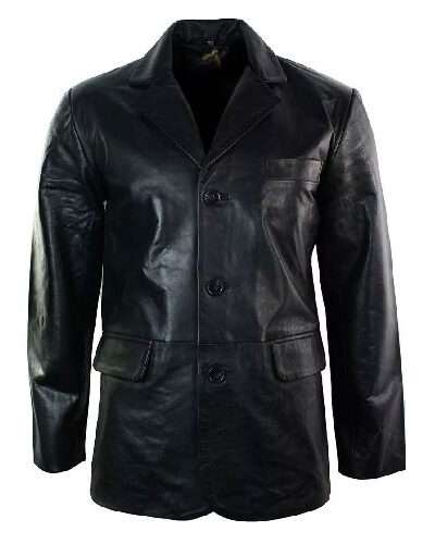 Classic Pure Lambskin 3 Button Leather Coat